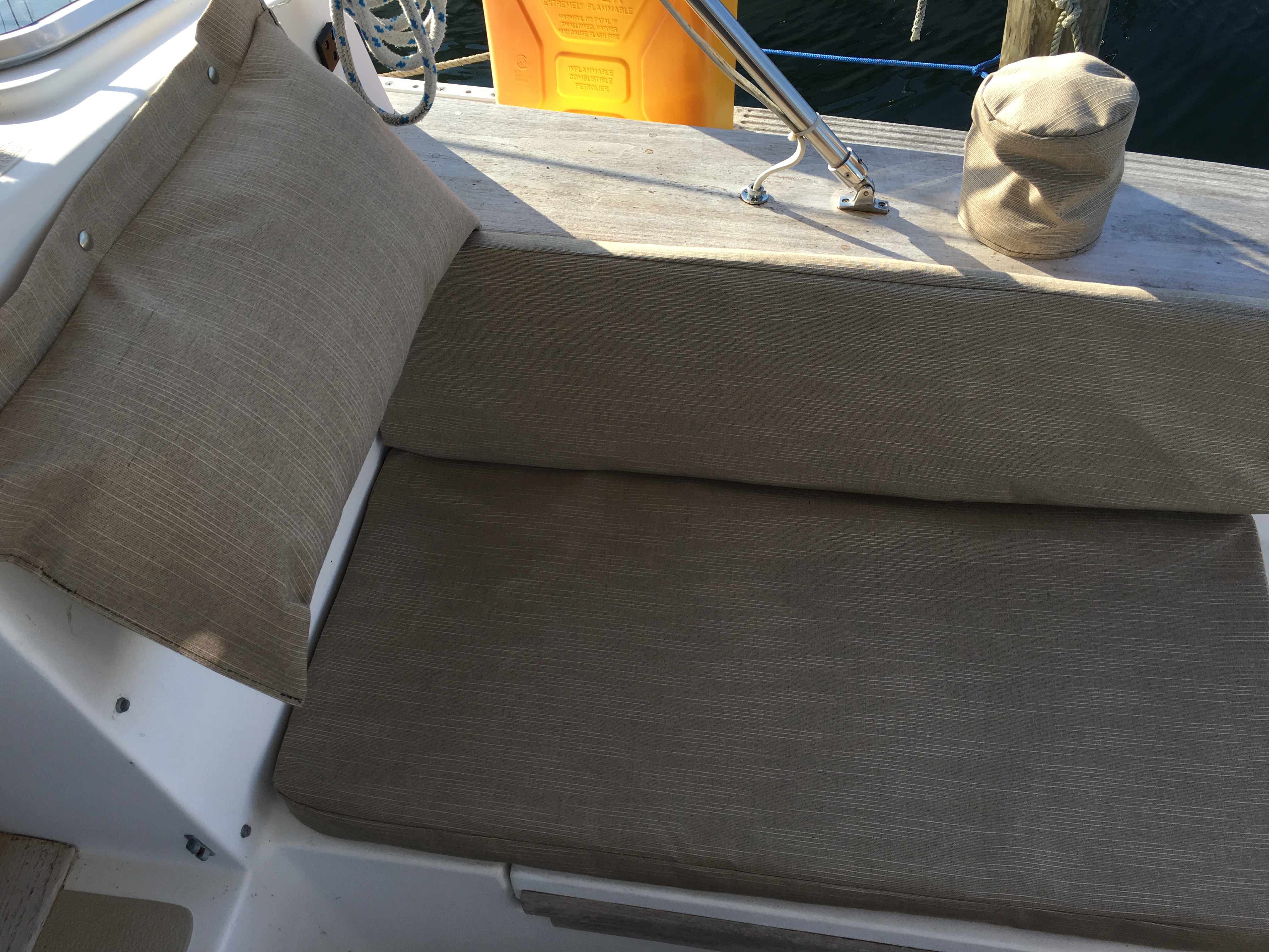 Exterior Upholstery: Cockpit cushions on a 35 foot sailboat