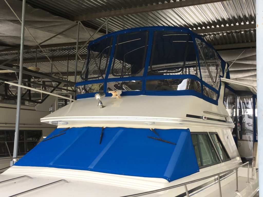 Flybridge Enclosures for power cruisers by Concord Custom Canvas